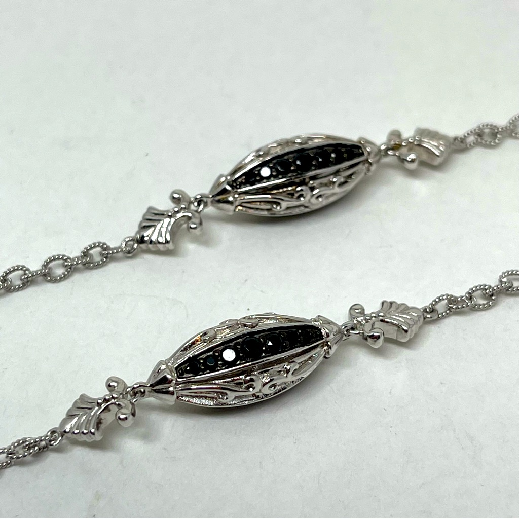 Gabriel Co Black Spinel And Sterling Silver Necklace 285$